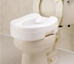 Standard Raised Toilet Seat :: Ableware® by Maddak, Inc. :: Bathroom Safety Standard Raised Toilet Seat :: Lightweight, molded polyurethane, Includes discreet carrying bag